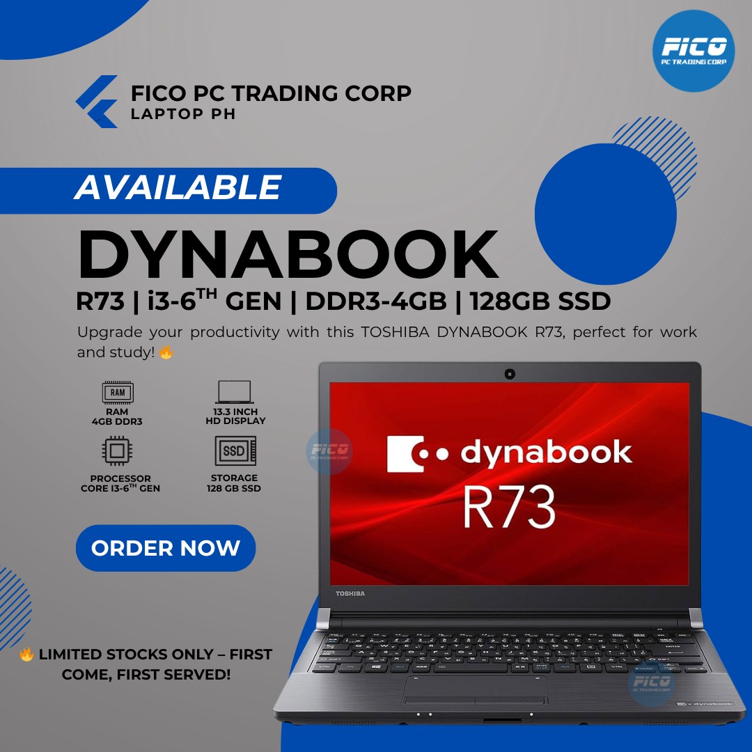 TOSHIBA  DYNABOOK R73 i3-6TH GEN 4GB 128GB 13.3 INCH