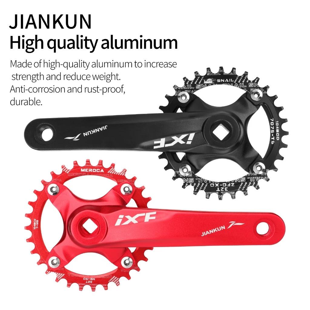 XF Mountain Bike Square Taper Crankset with 34T 36T Options 104BCD 170mm Length High-Strength Aluminum Chainring