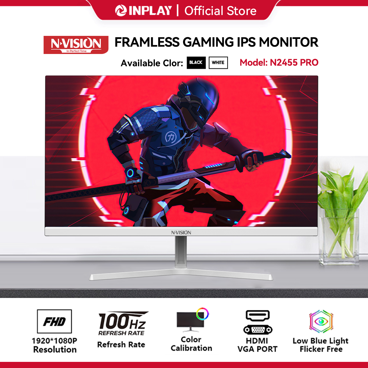 Nvision 22 24 27 Inch IPS Monitor 100Hz/144Hz Framless FHD Gaming Monitor PC Laptop Monitor