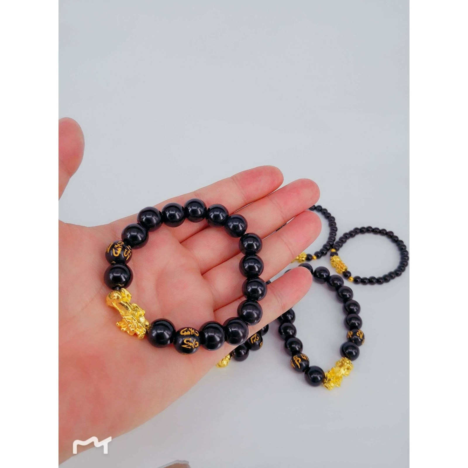 Black Obsidian Golden Pi Yao Bracelet for Wealth Protection and Negative Energy Shield