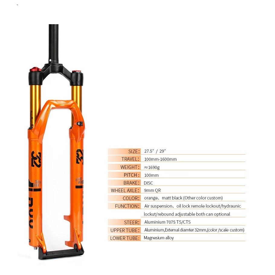PPX Mountain Bike Air Fork 27.5 29 Inch Adjustable Air Pressure Front Rebound Shock Absorber for Adults