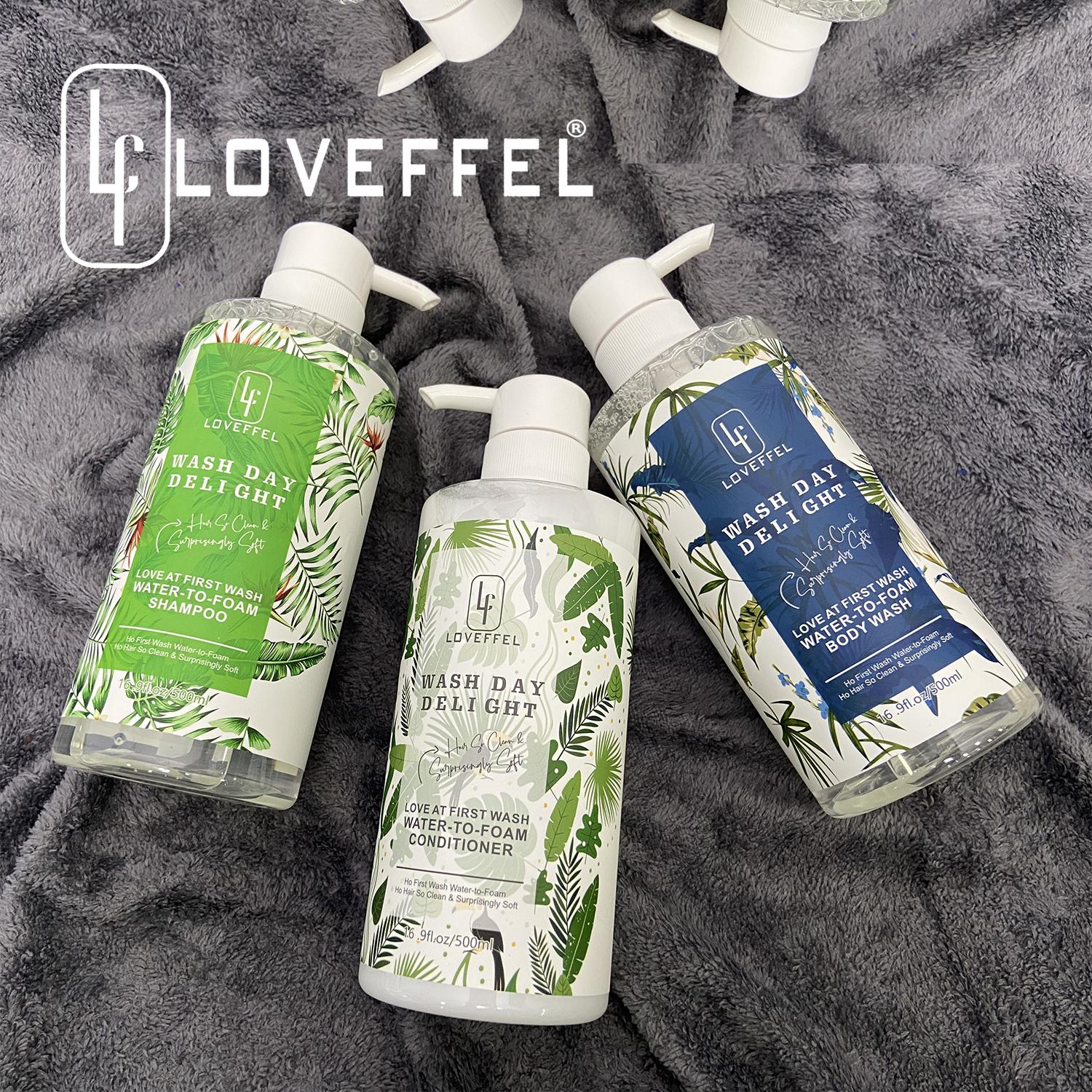 LOVEFFEL 500ML Hair & Body Care Set - Anti-Dandruff & Anti-Hair Loss Shampoo, Nourishing Conditioner, and Refreshing Body Wash