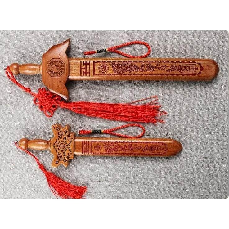 Peach Wood Feng Shui Sword for Home Protection and Negative Energy Clearing