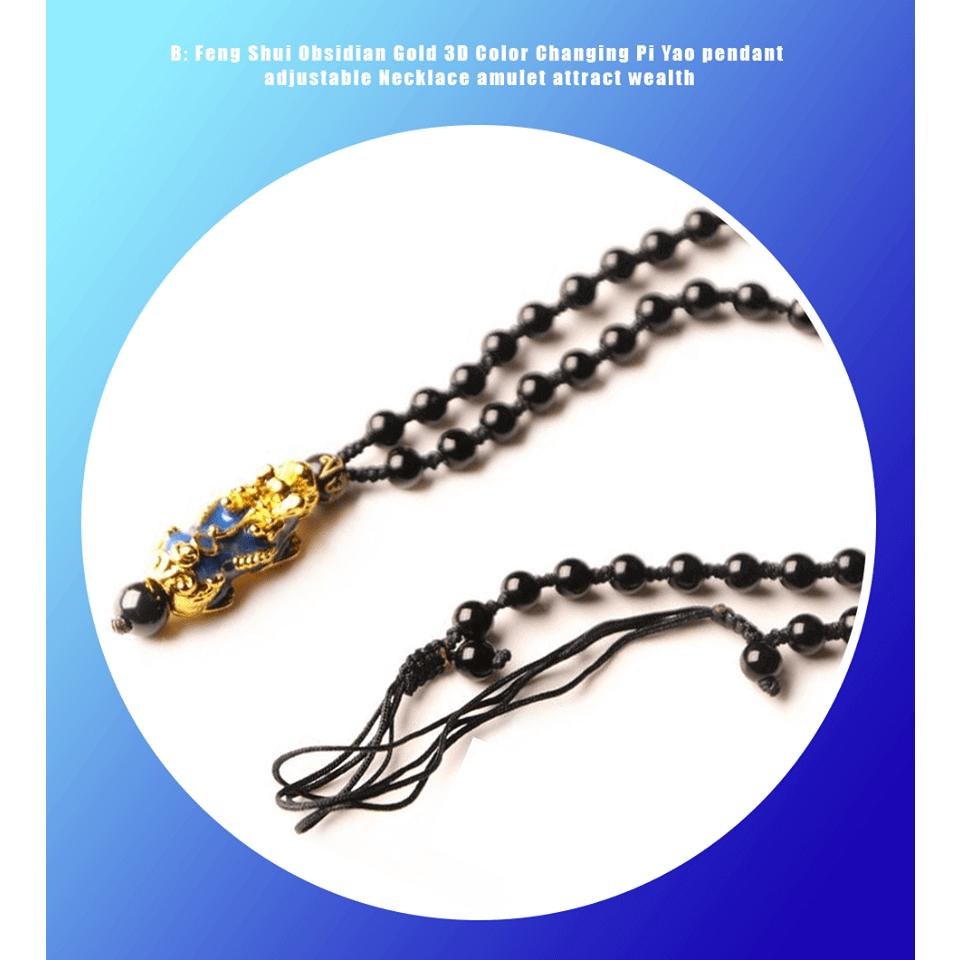 3D Color-Changing Pi Yao Pendant Necklace for Wealth Luck and Daily Protection