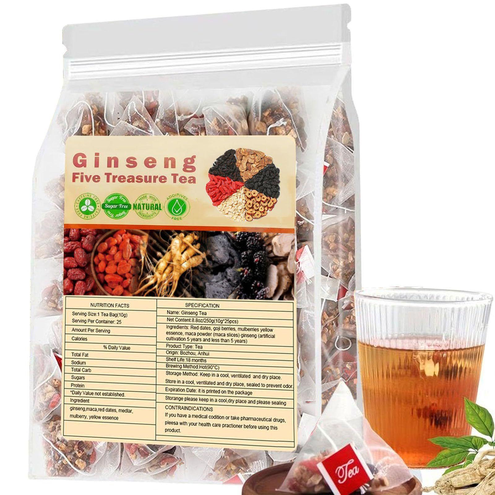 GINSENG FIVE TREASURE TEA Kidney Tea · Herbal Tea 150g (5g × 30 Tea Bags)